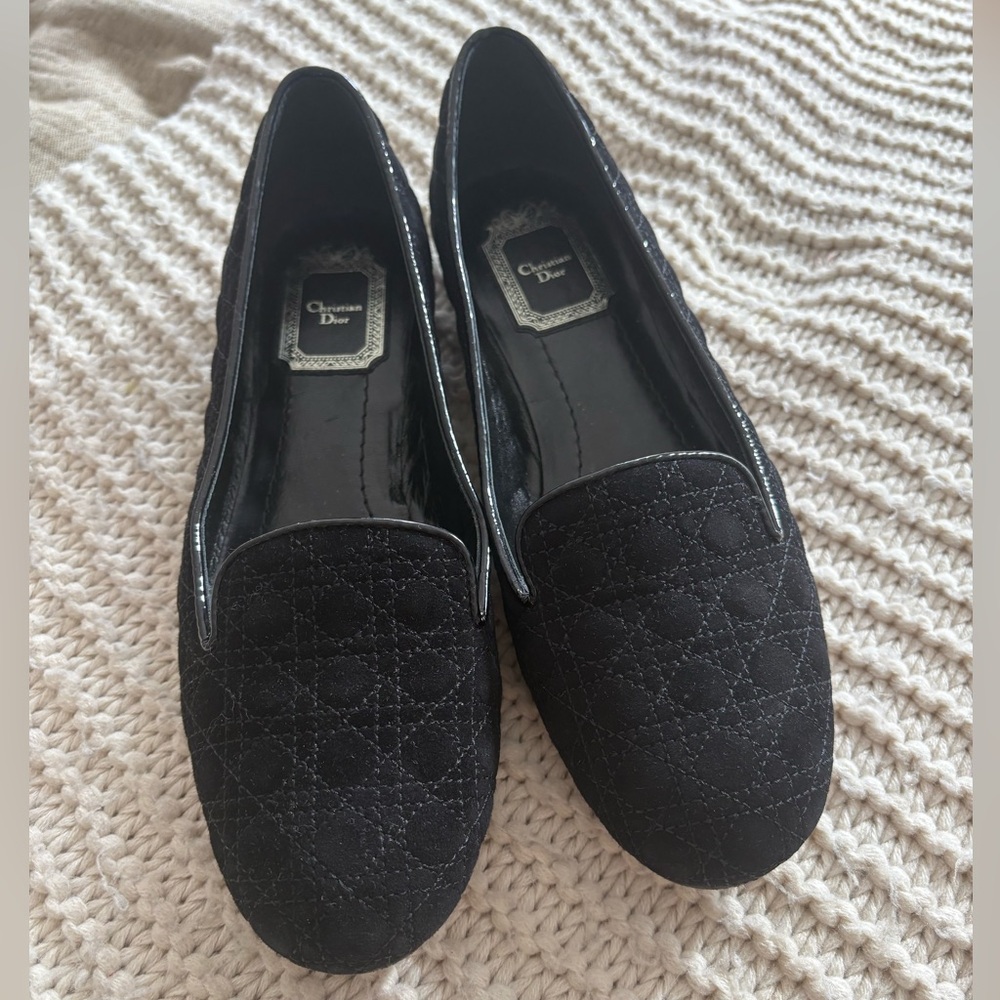 Dior Black Quilted Flats